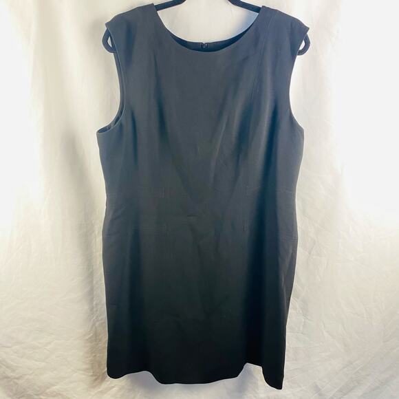 MM. Lafleur Black Scoop Neck Sleeveless Classic Sheath Dress Size 16 - Picture 1 of 6